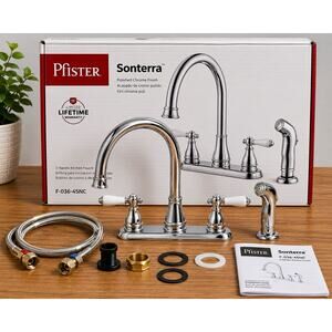 Pfister Sonterra Kitchen Faucet Polished Chrome 2 Handle F-036-4SNC New